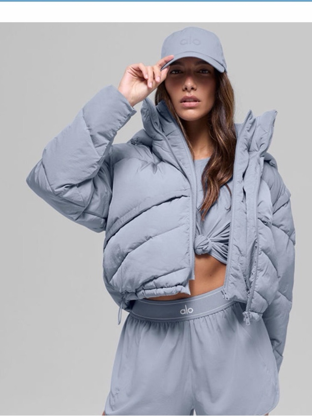 ALO Yoga winter frost Cropped Puffer Jacket